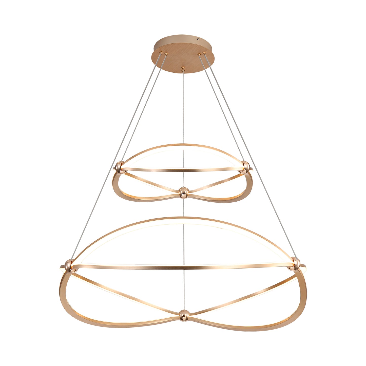 Samantha 2 Tier - 32" LED Chandelier in Anodized Gold with No Shade