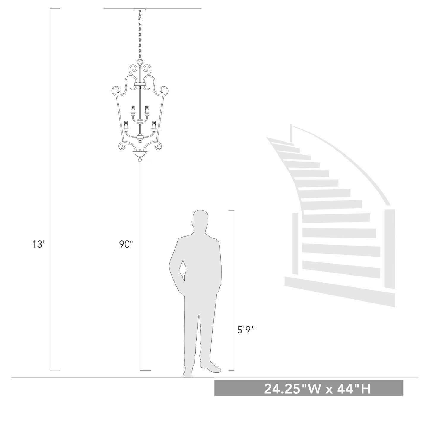 Hearth 2 Tier - 9 Light Caged Foyer in Burnt Sienna with Drip Candlesticks