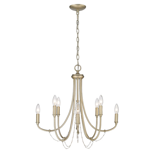 Feya 8 Light Chandelier in White Gold