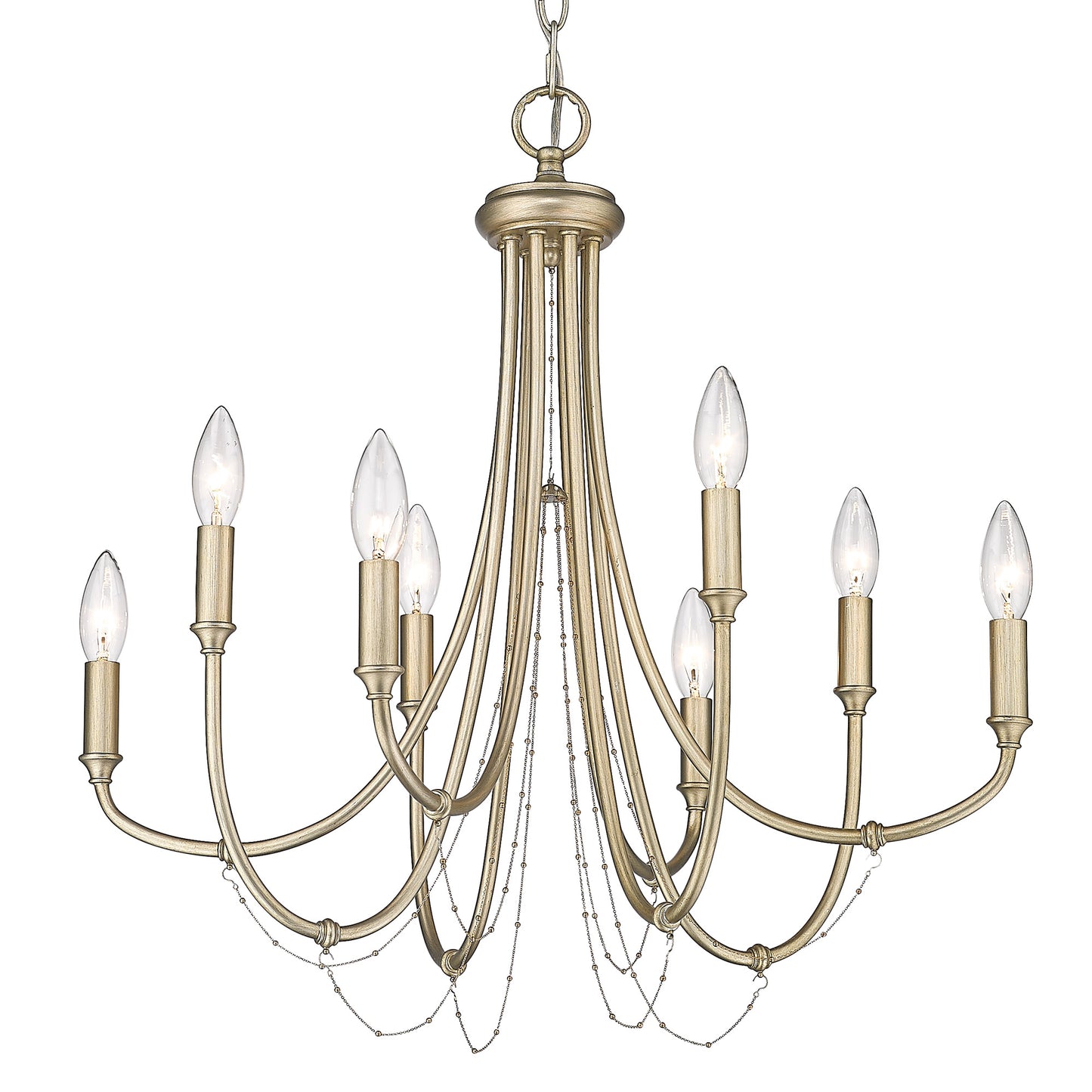 Feya 8 Light Chandelier in White Gold
