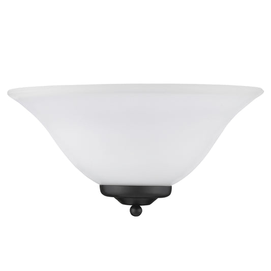 Adams 1 Light Wall Sconce in Matte Black with Opal Glass