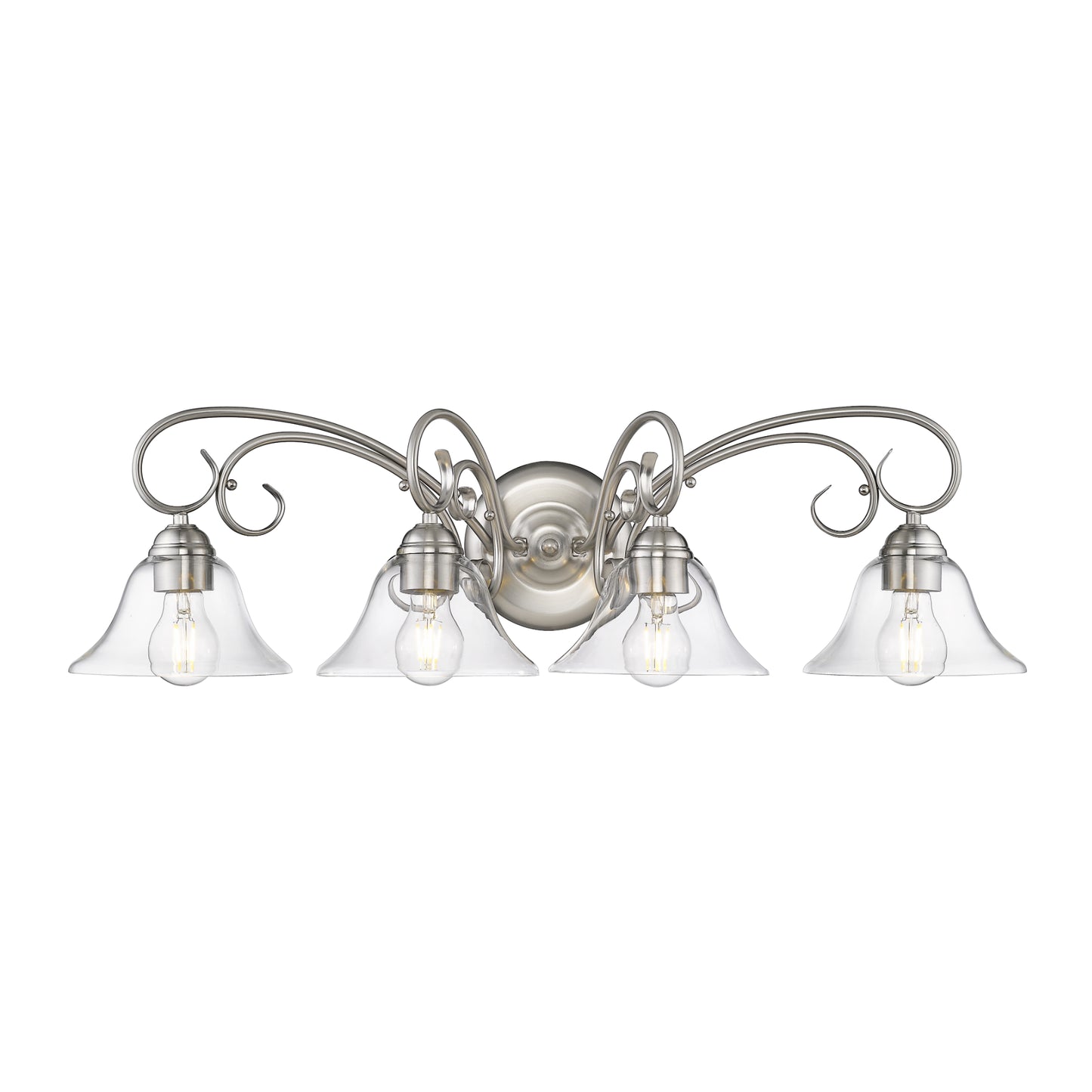Hercules 4 Light Bath Vanity in Pewter with Clear Glass