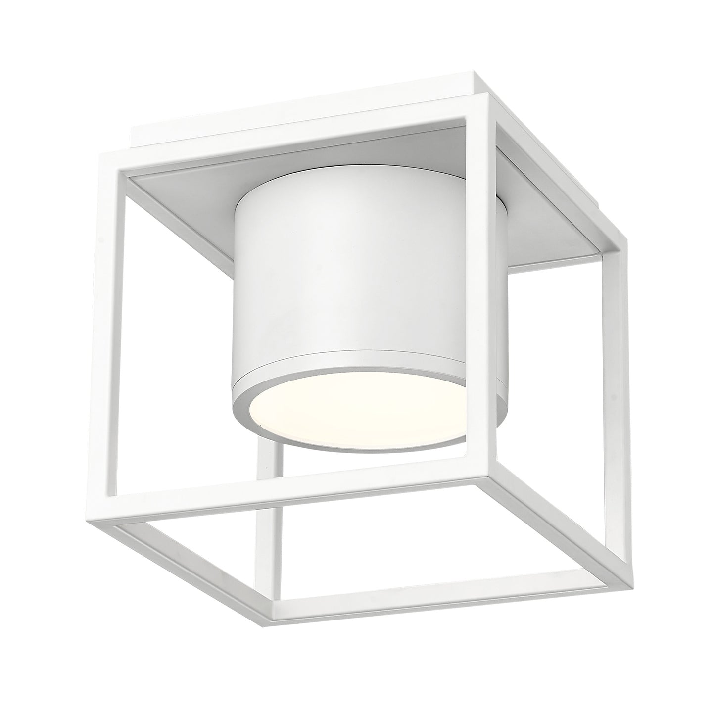 Edmond WHT Flush Mount - 7" in Matte White with Matte White Shade