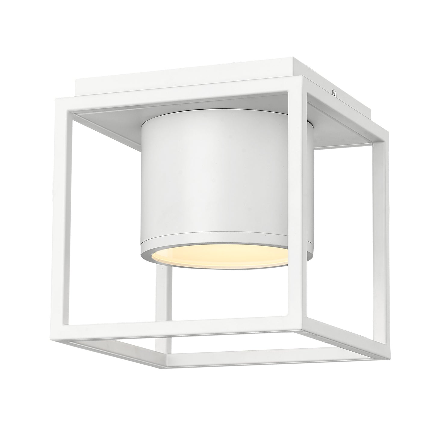 Edmond WHT Flush Mount - 7" in Matte White with Matte White Shade