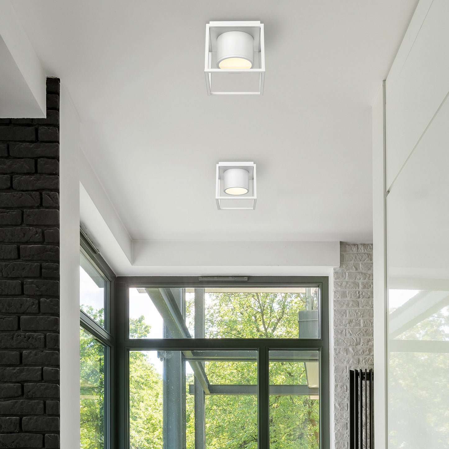 Edmond WHT Flush Mount - 7" in Matte White with Matte White Shade
