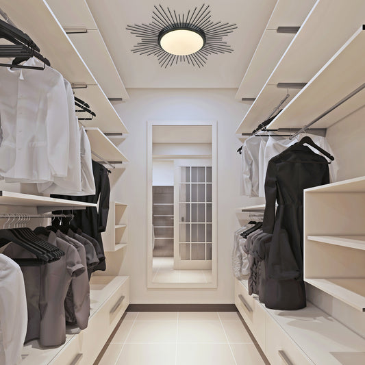 Apollo 24" Flush Mount in Matte Black with Opal Glass