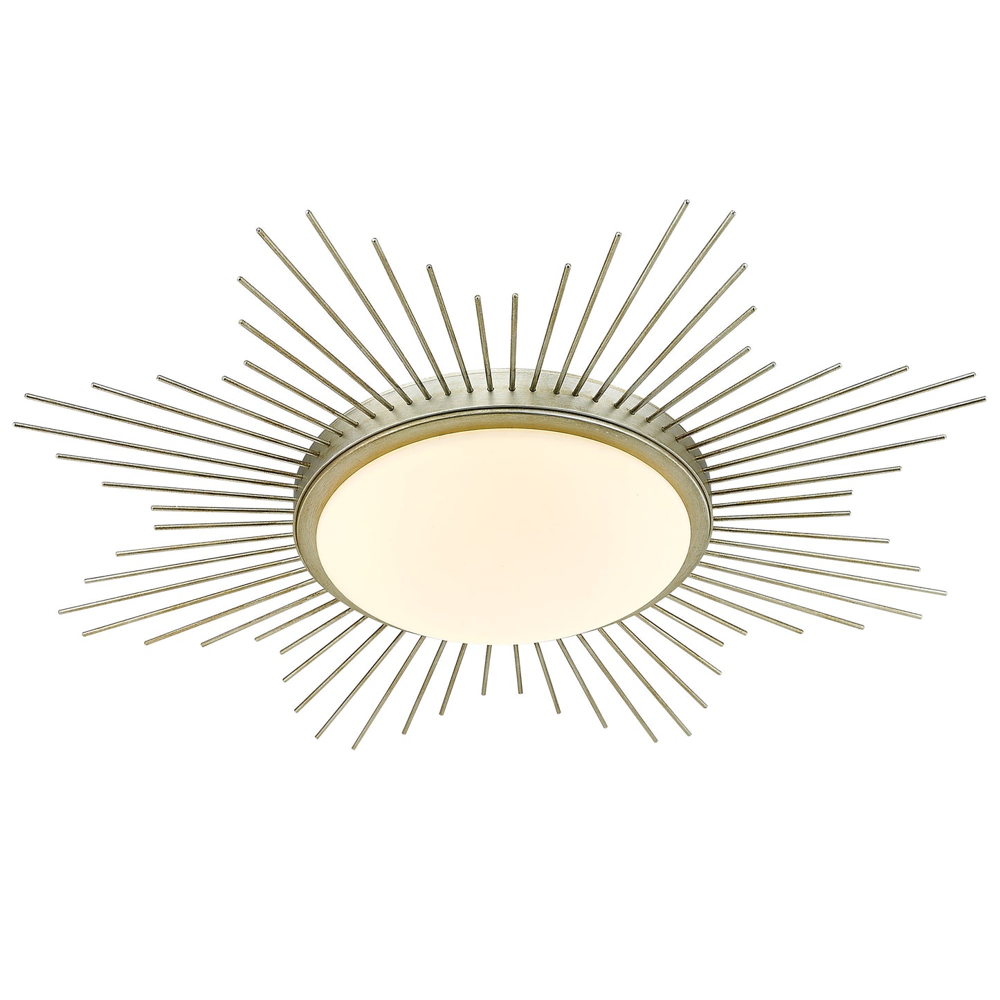 Apollo WG 24" Flush Mount in White Gold with Opal Glass