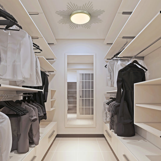 Apollo WG 24" Flush Mount in White Gold with Opal Glass