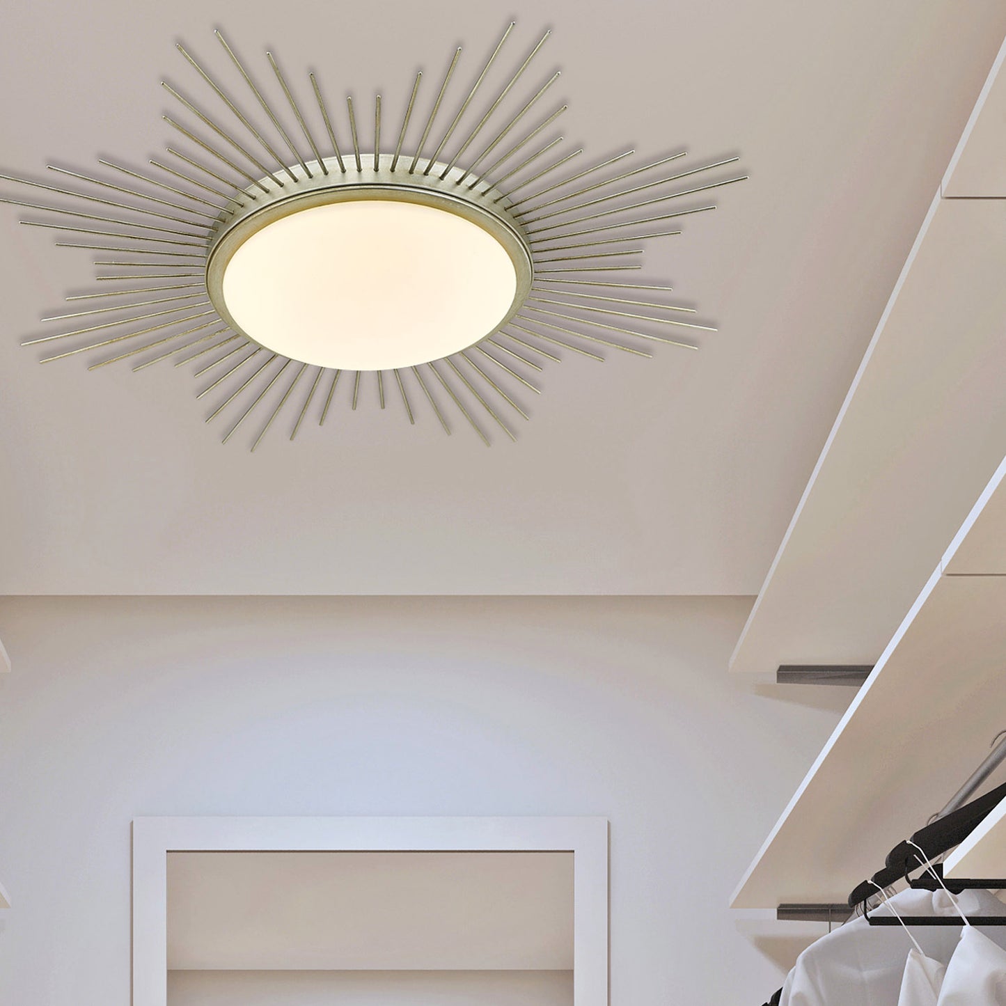 Apollo WG 24" Flush Mount in White Gold with Opal Glass