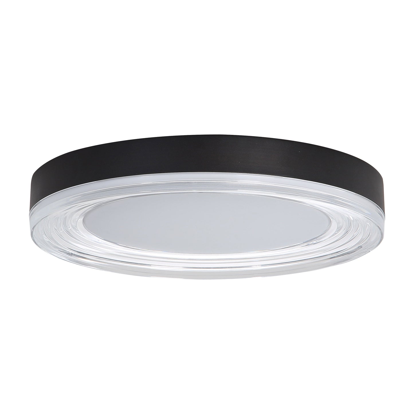 Ondulada LED Flush Mount - 16" in Sand Black with Clear Glass