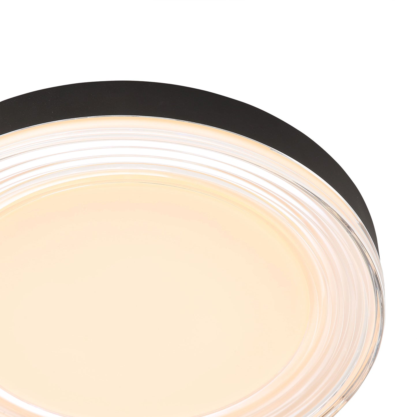 Ondulada LED Flush Mount - 16" in Sand Black with Clear Glass