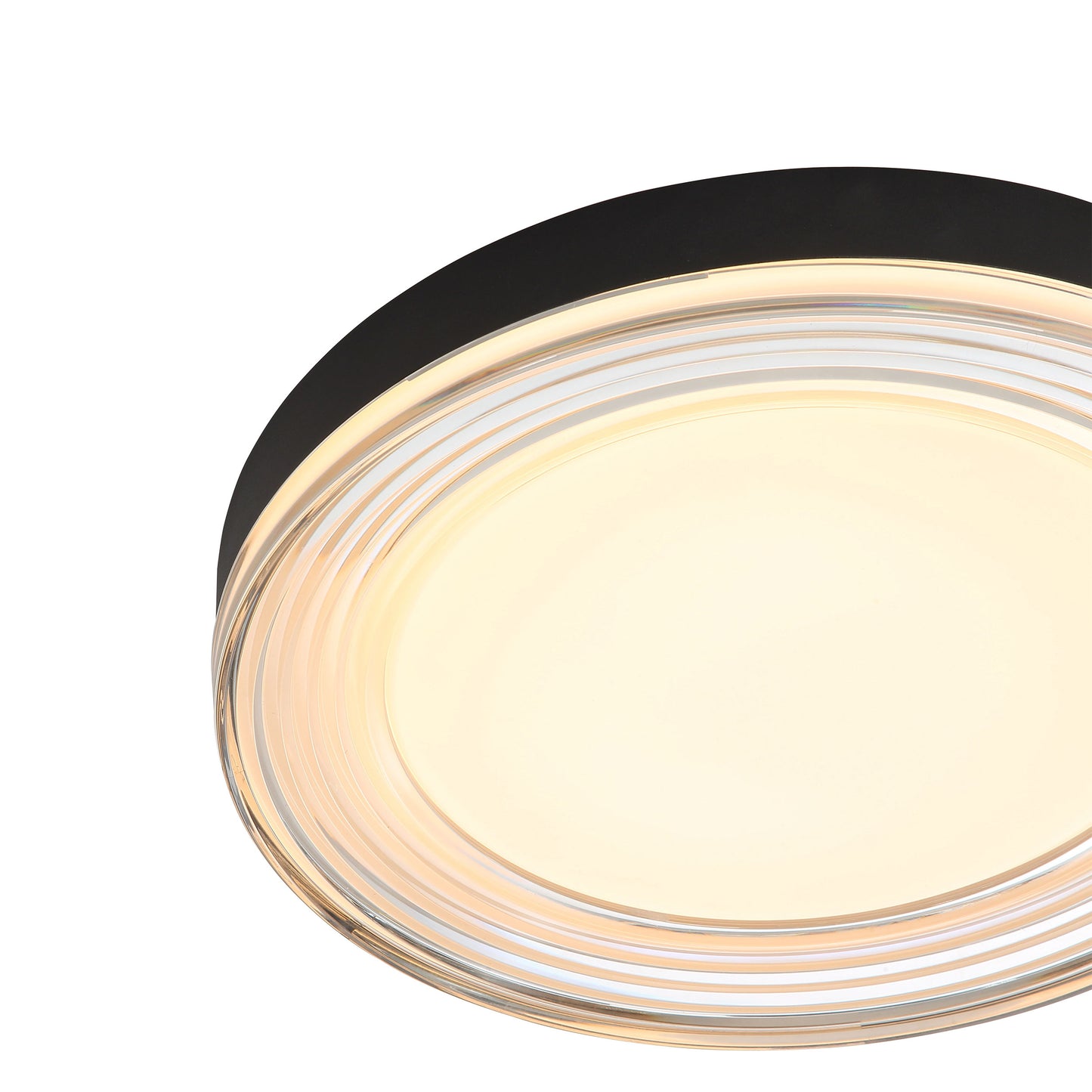 Ondulada LED Flush Mount - 16" in Sand Black with Smoky Glass