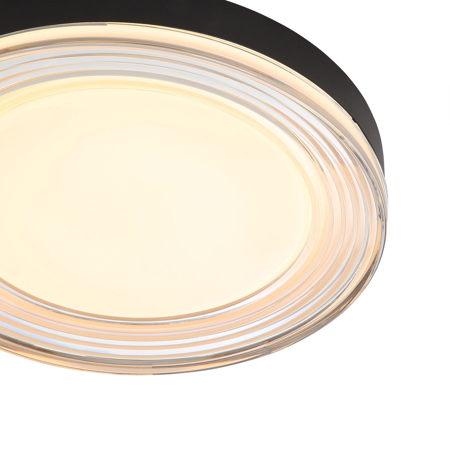 Ondulada LED Flush Mount - 16" in Sand Black with Smoky Glass