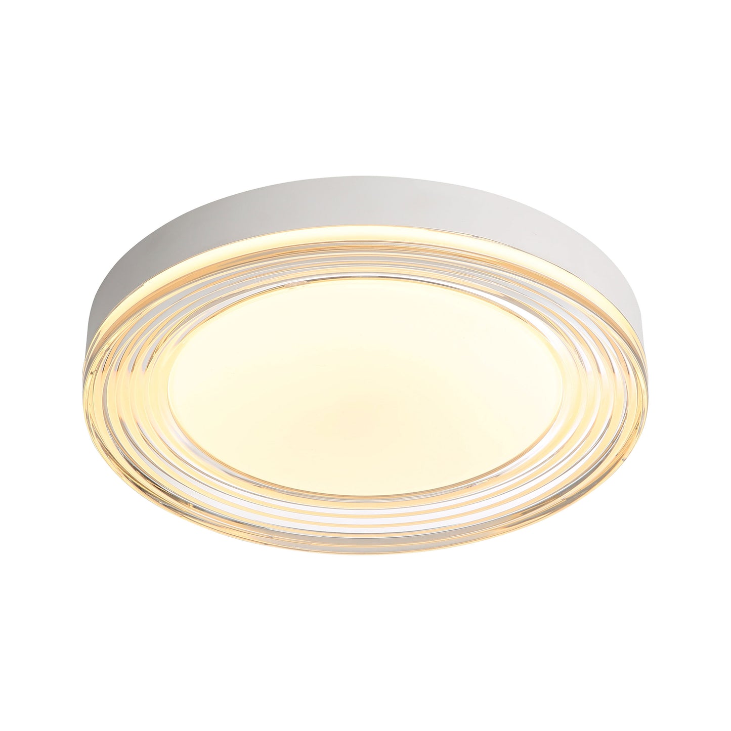 Ondulada LED Flush Mount - 16" in Sand White with Smoky Glass