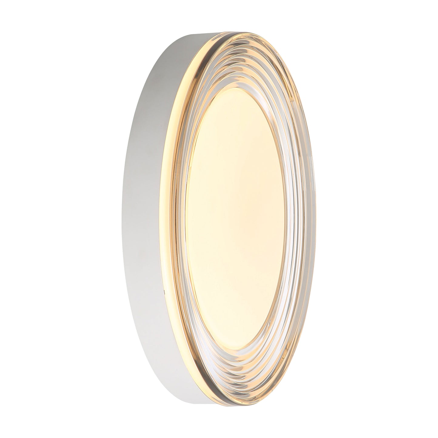 Ondulada LED Flush Mount - 16" in Sand White with Smoky Glass