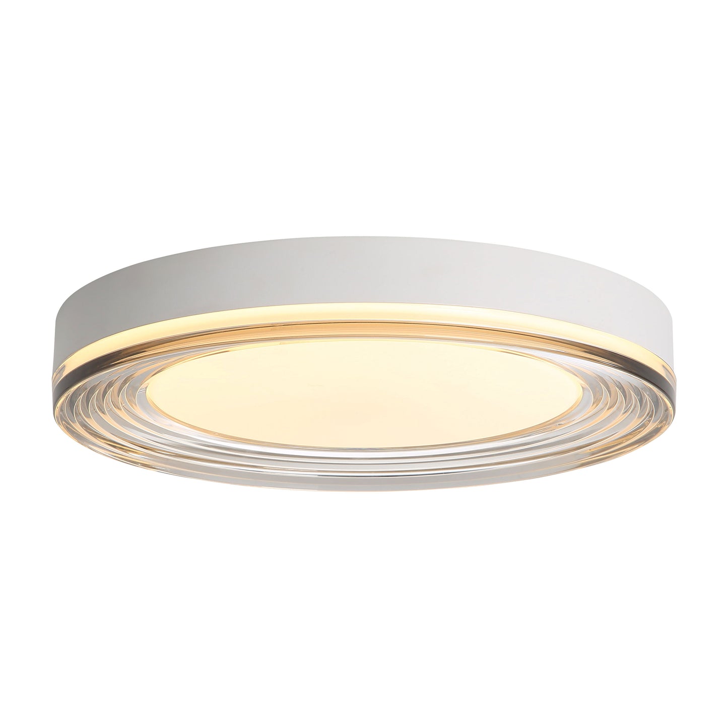 Ondulada LED Flush Mount - 16" in Sand White with Smoky Glass