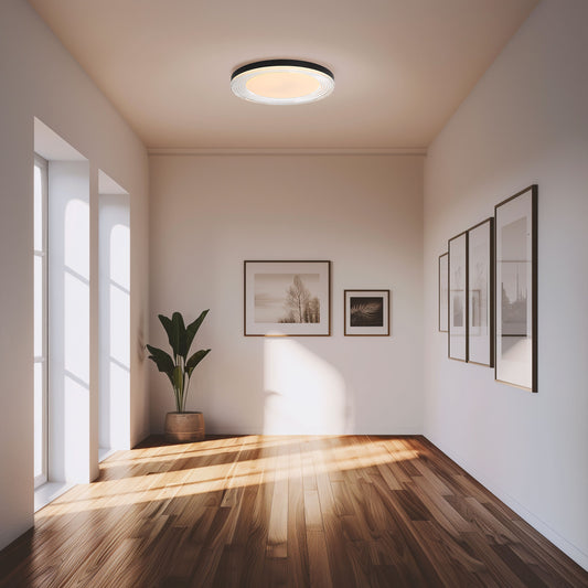 Ondulada LED Flush Mount - 20" in Sand Black with Clear Glass