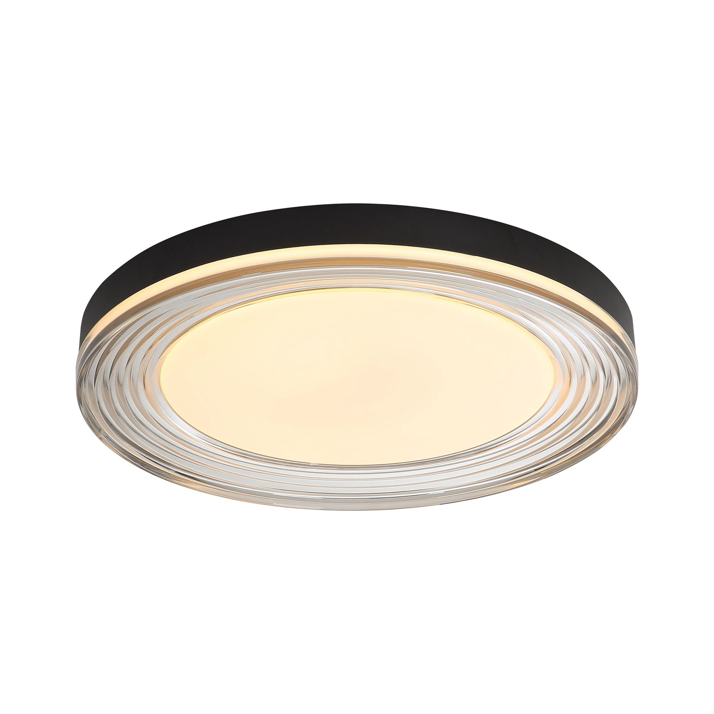 Ondulada LED Flush Mount - 20" in Sand Black with Smoky Glass