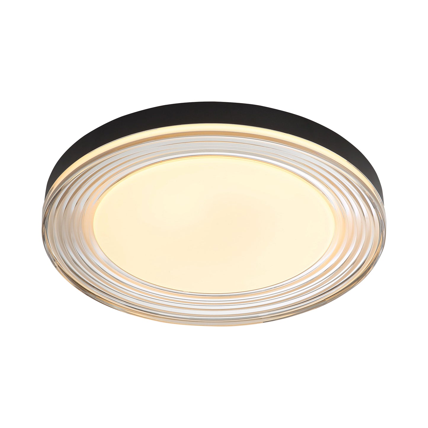 Ondulada LED Flush Mount - 20" in Sand Black with Smoky Glass