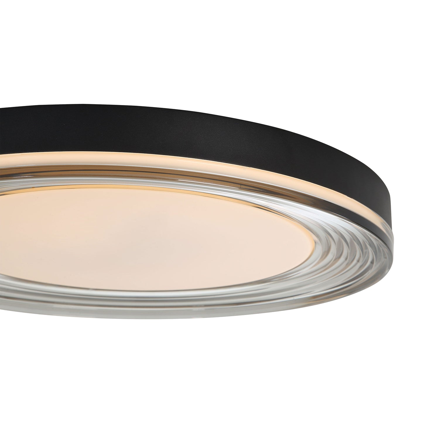 Ondulada LED Flush Mount - 20" in Sand Black with Smoky Glass