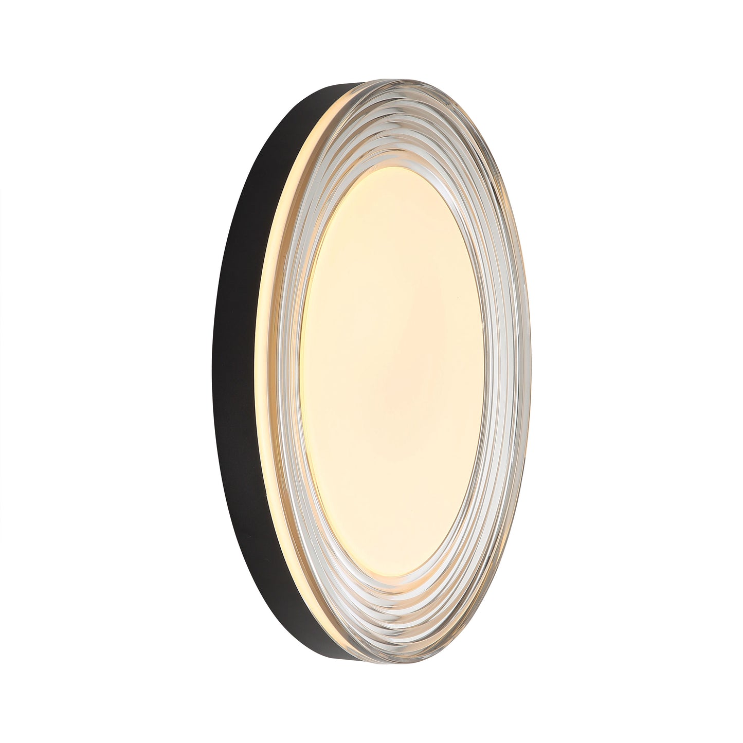 Ondulada LED Flush Mount - 20" in Sand Black with Smoky Glass