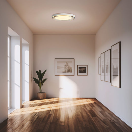 Ondulada LED Flush Mount - 20" in Sand White with Smoky Glass