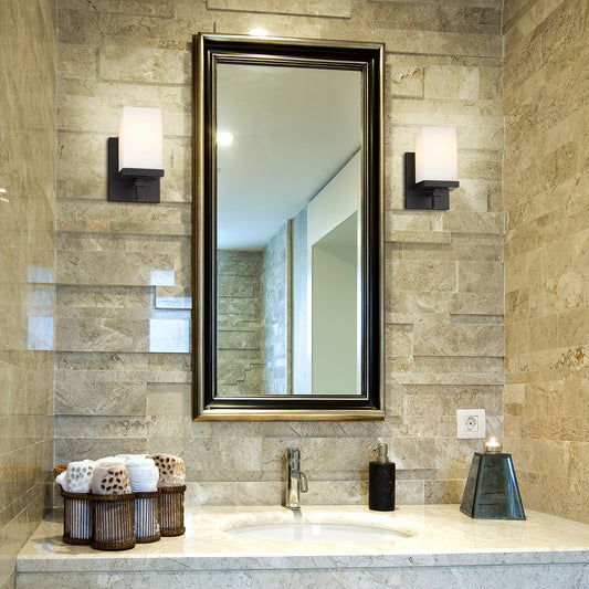 Manning 1 Light Bath Vanity in Matte Black