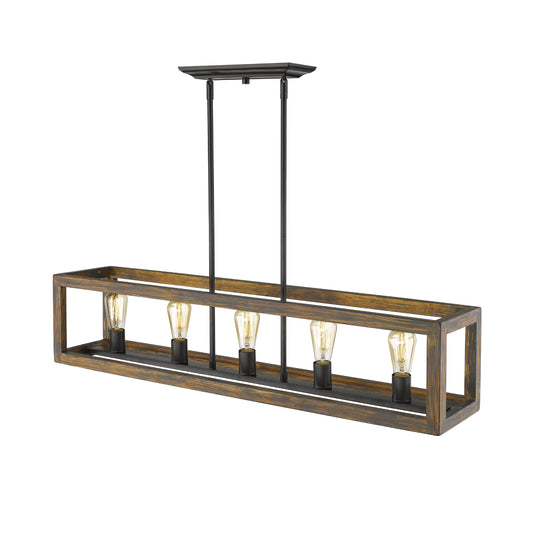 Hannah 5 Light Linear Pendant in Matte Black