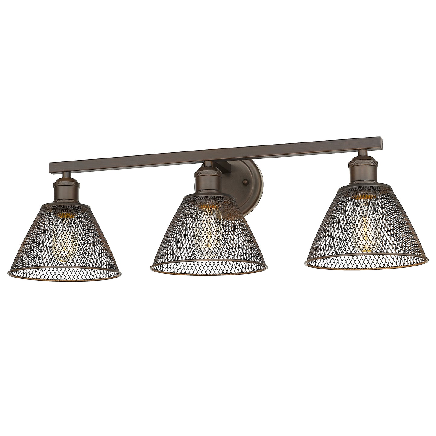 Lan 3-Light Bath Vanity in Rubbed Bronze with Rubbed Bronze