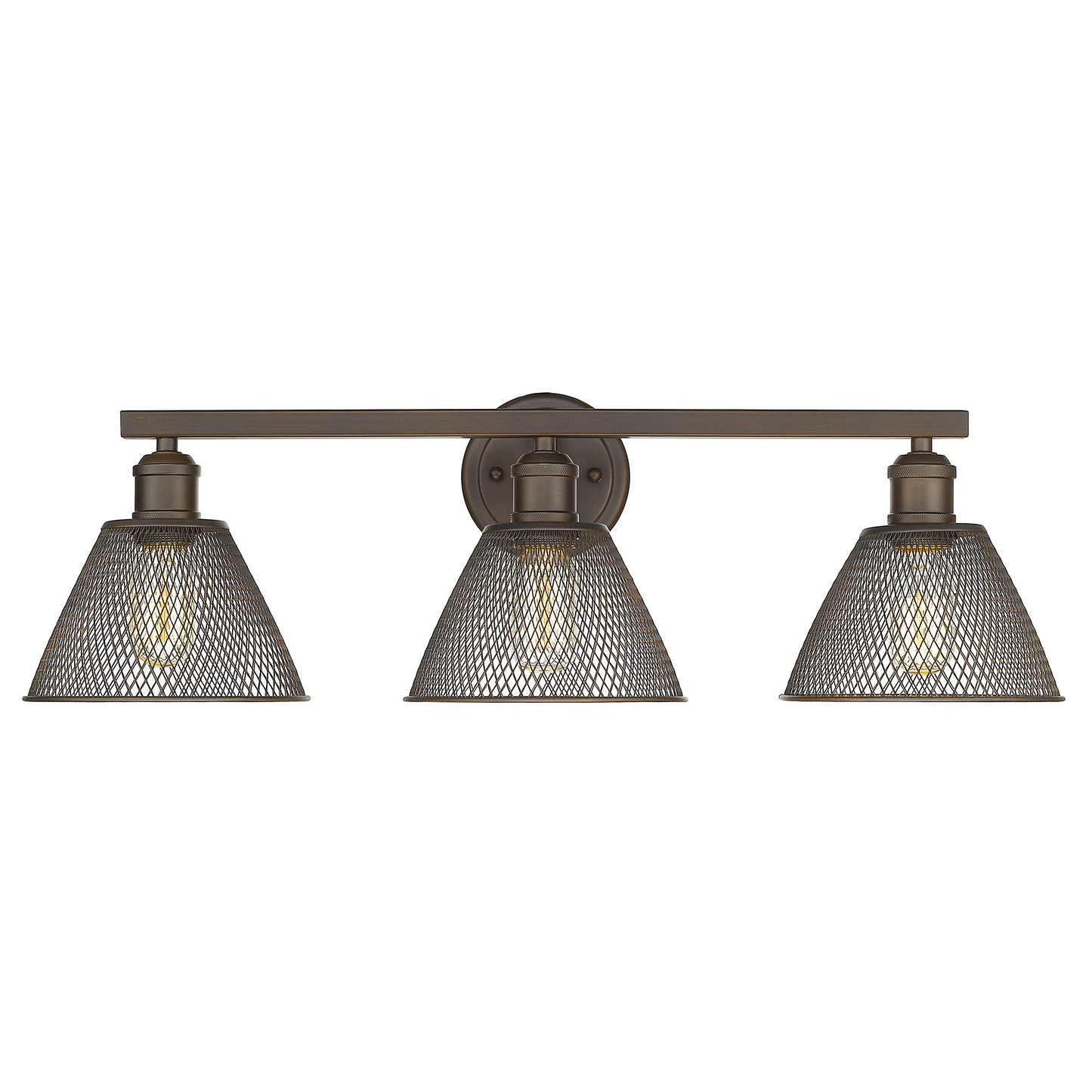 Lan 3-Light Bath Vanity in Rubbed Bronze with Rubbed Bronze