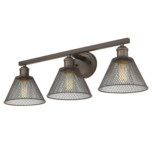 Lan 3-Light Bath Vanity in Rubbed Bronze with Rubbed Bronze