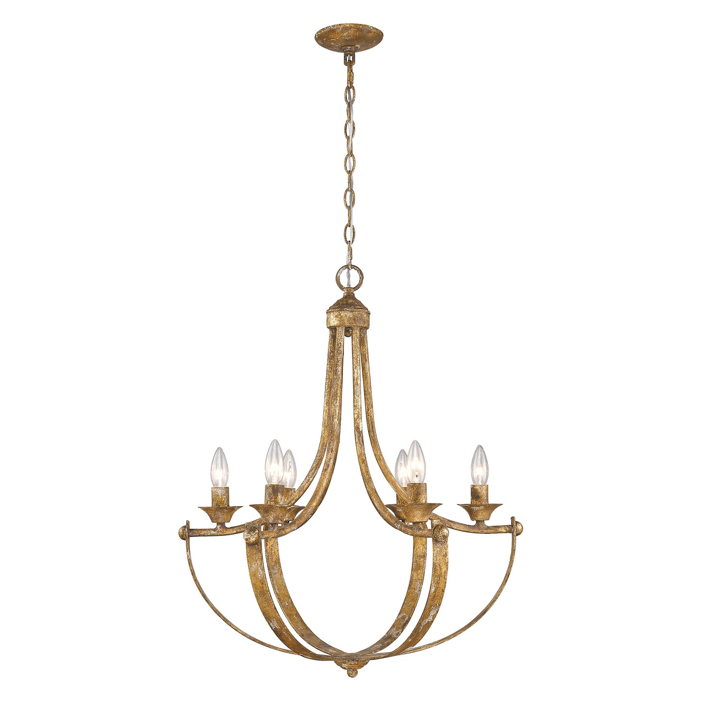 Victory 6-Light Chandelier in Heirloom Gold