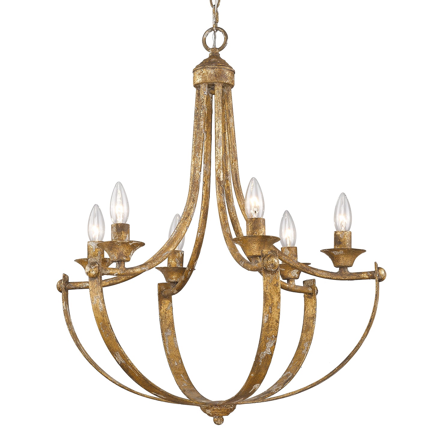 Victory 6-Light Chandelier in Heirloom Gold