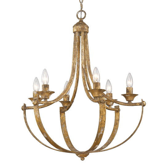 Victory 6-Light Chandelier in Heirloom Gold