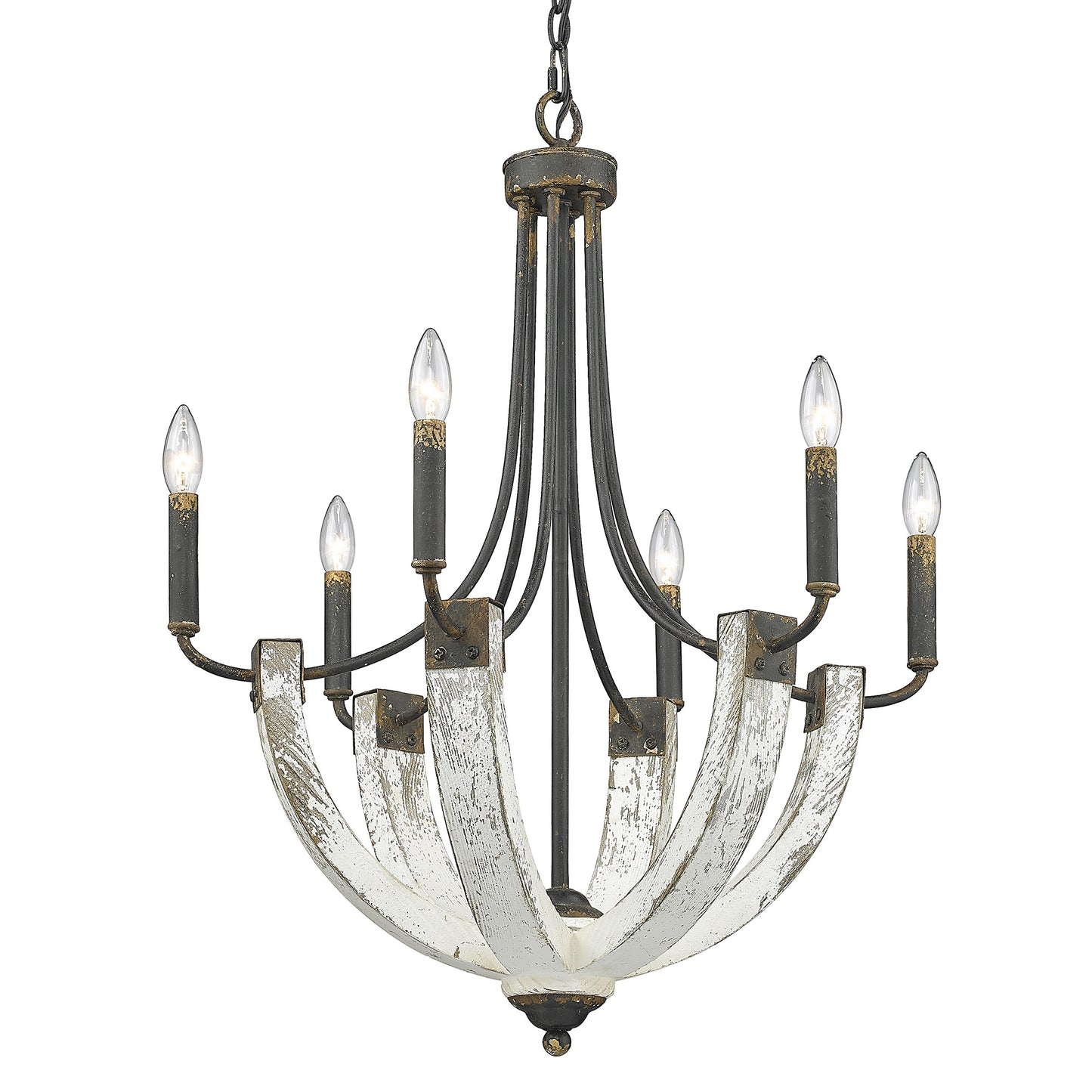 Frederick- 6 Light Chandelier in Antique Black Iron