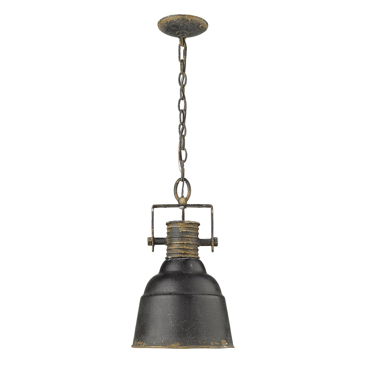 Quarry 1 Light Pendant in Antique Black Iron