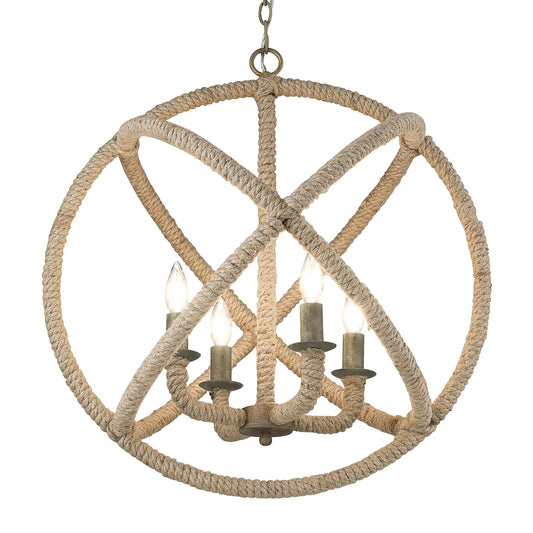 Marina 4-Light Chandelier in Burnished Chestnut