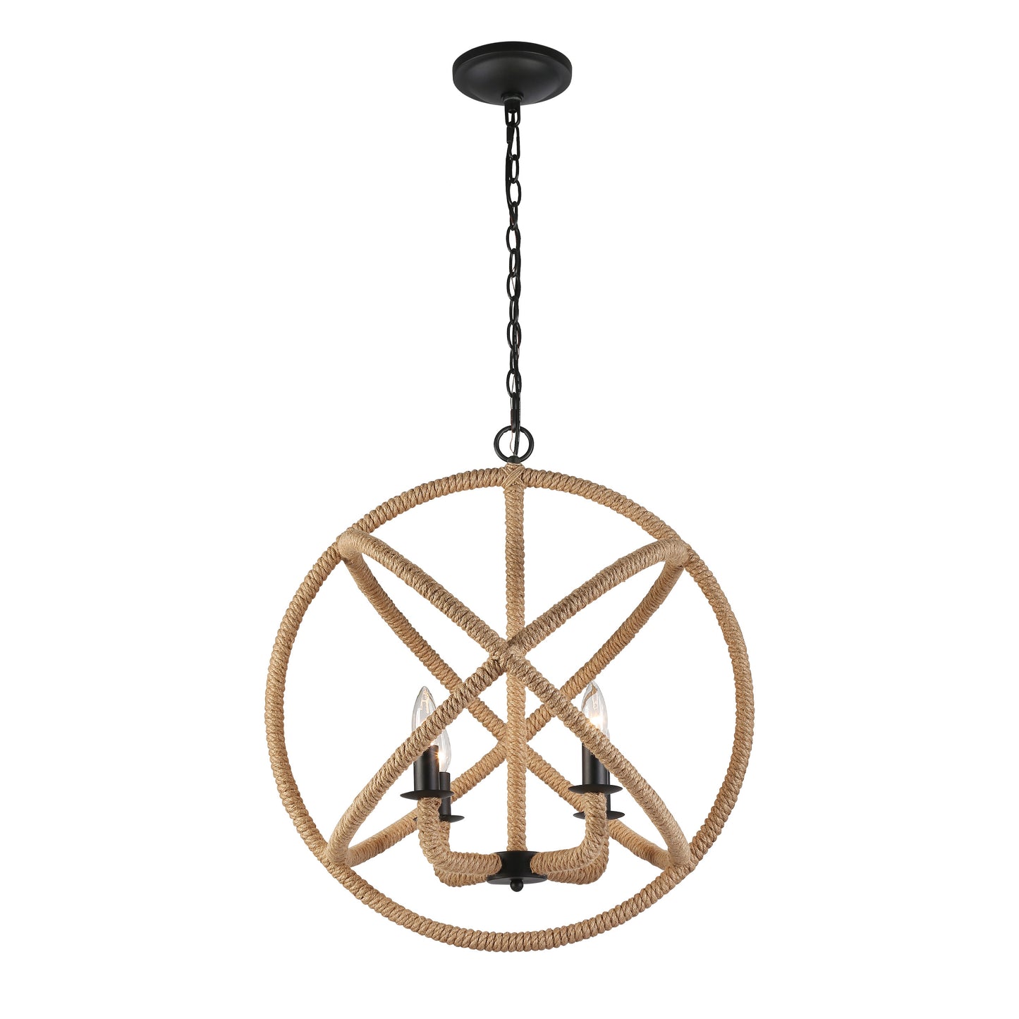 Marina 4-Light Chandelier in Natural Black