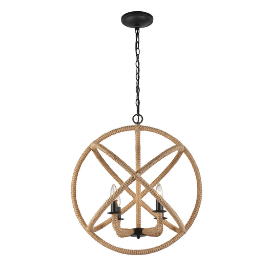 Marina 4-Light Chandelier in Natural Black