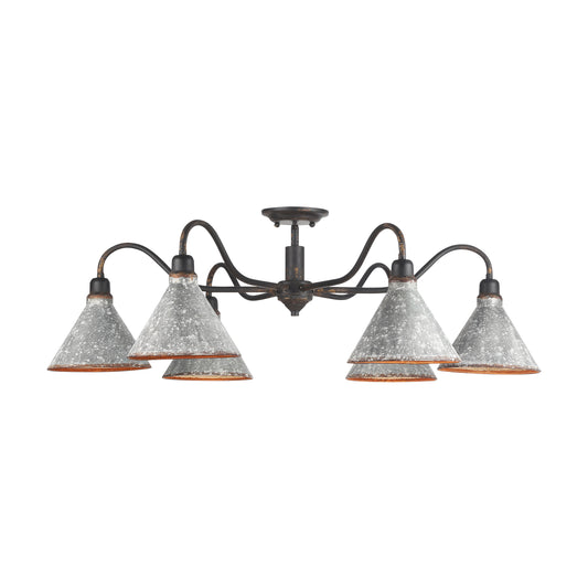 Alstott 6 Light Flush Mount in Antique Ivory with No Shade