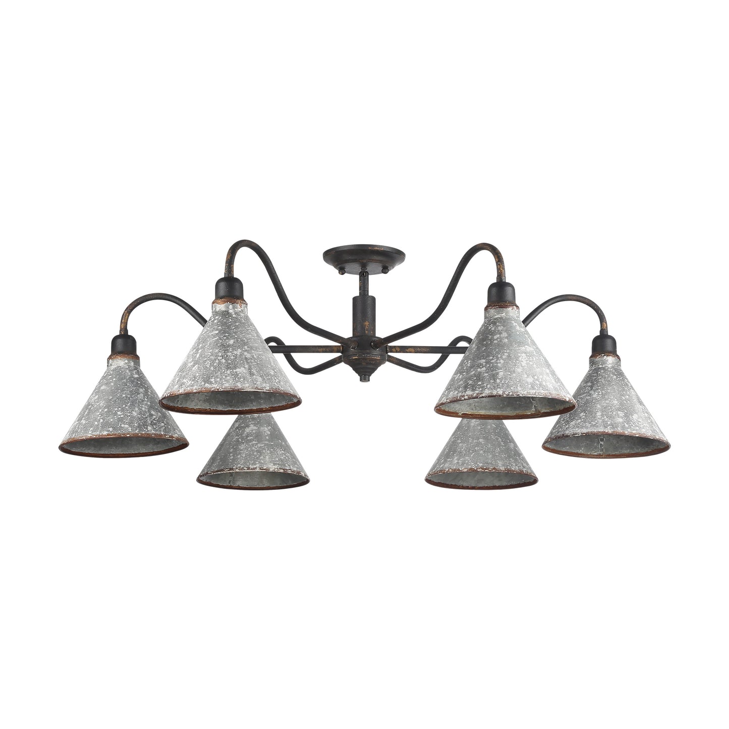 Alstott 6 Light Flush Mount in Antique Ivory with No Shade