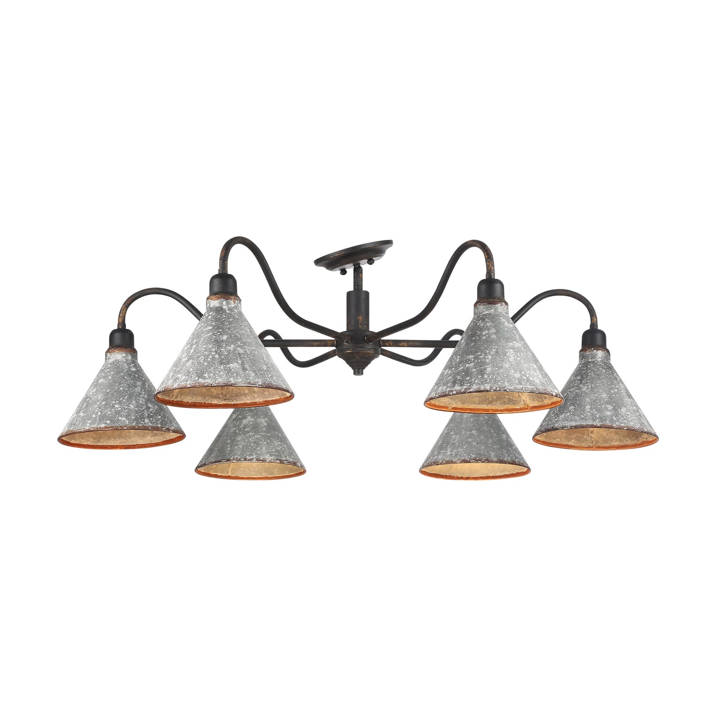 Alstott 6 Light Flush Mount in Antique Ivory with No Shade