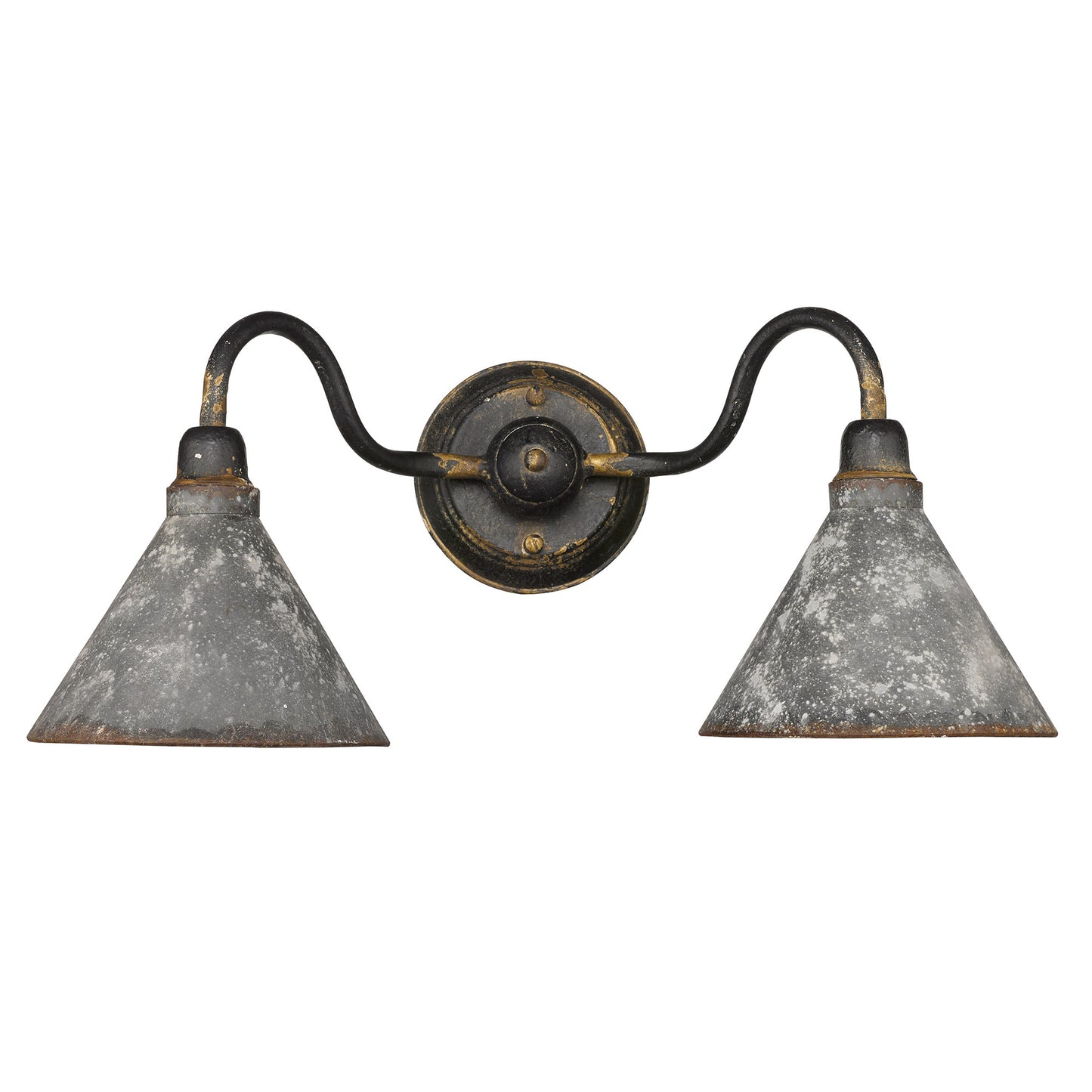 Alstott 2-Light Bath Fixture in Antique Black Iron