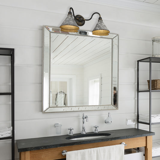Alstott 2-Light Bath Fixture in Antique Black Iron