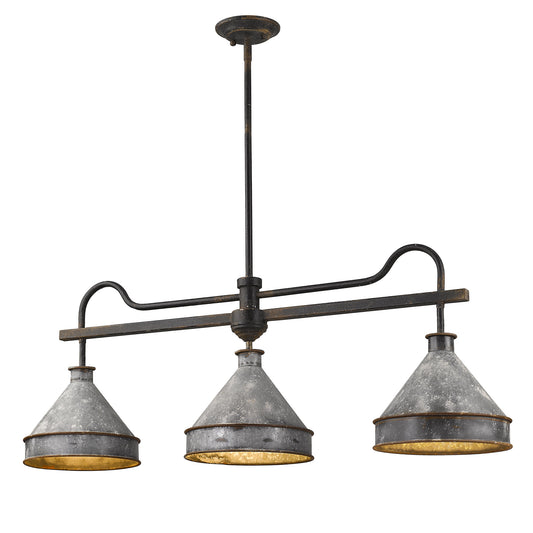 Alstott Linear Pendant in Antique Black Iron