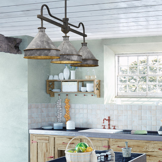 Alstott Linear Pendant in Antique Black Iron