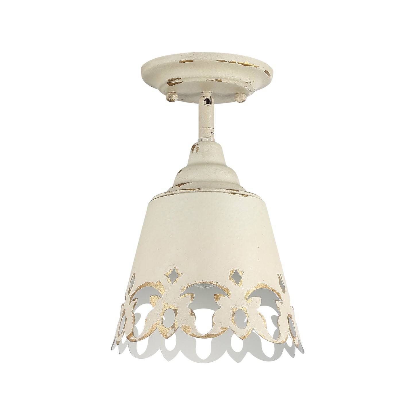 Erin 5 Light Semi-Flush - Outdoor in Natural Black with Maple All-Weather Wicker Shade