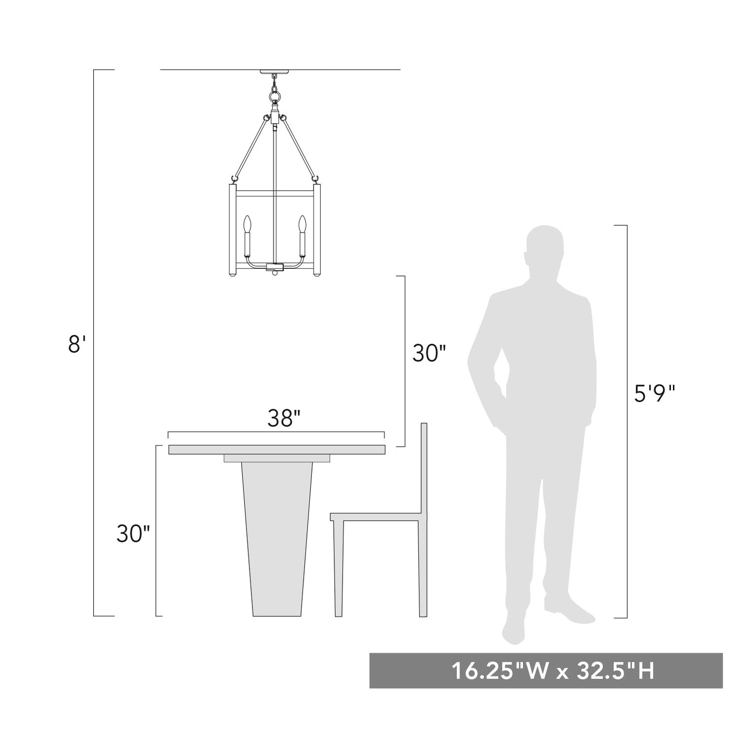 Buford- 4-Light Pendant in Burnished Chestnut