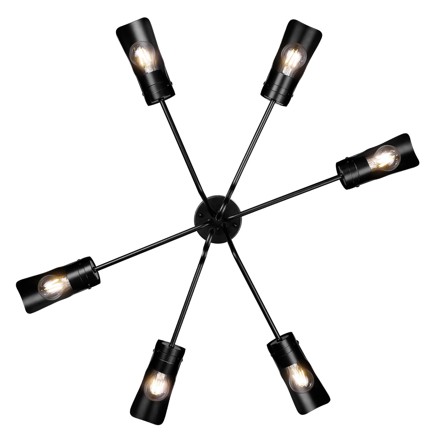 Issac 6 Light Semi-Flush in Matte Black