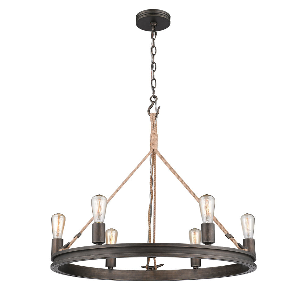 Ren 6 Light Chandelier in Gunmetal Bronze